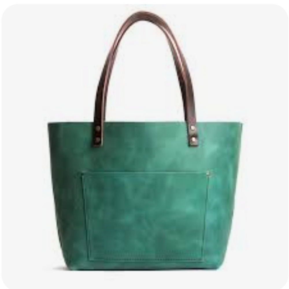 Portland Leather Limited Edition Surf Collection Emerald Green Unlined Tote